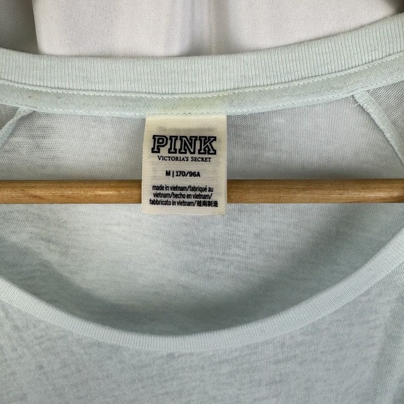 PINK by Victoria's Secrect Long Sleeve Women's Shirt Size M Seablue & White - Picture 4 of 9